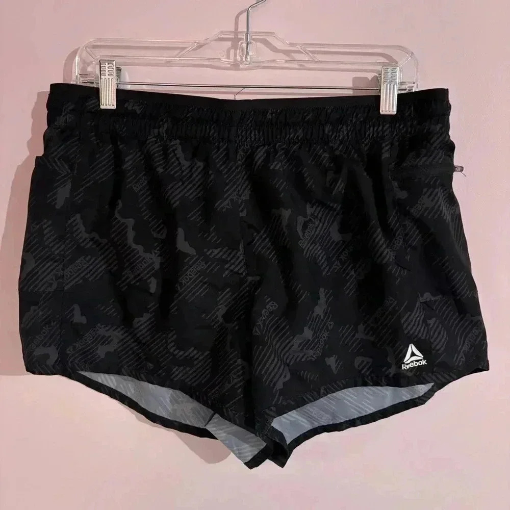 Reebok Black and Gray Running Shorts Size Large